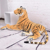 Peluche de tigre gigante de simulación auténtica de 170 cm, tamaño completo, Rey de la jungla, muñeco de peluche, regalo de Navidad para niños